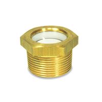 GN 743.8 Oil Level Sight Glass with Conical Thread Brass Natural Glass Resistant up to 180° C